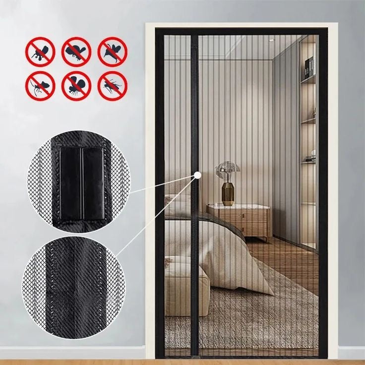 Rideau de porte magnétique anti moustique